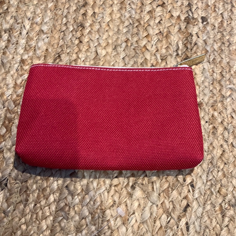 red makeup bag